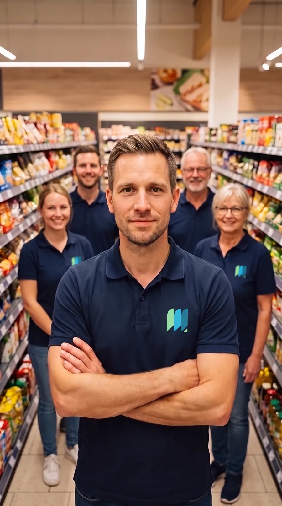 Franchise-Partner mit seinem Team im Markt